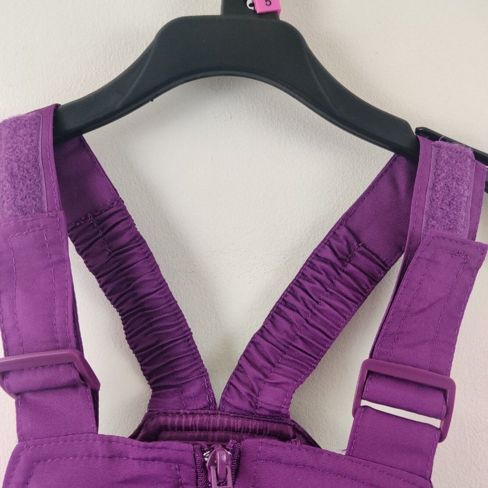 Athletech Performance Outerwear Purple Kids Snow Bibs Overalls Pants XS 4/5 - Picture 8 of 14